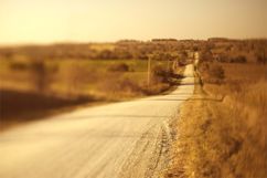 Rural setting, brown tones, country road